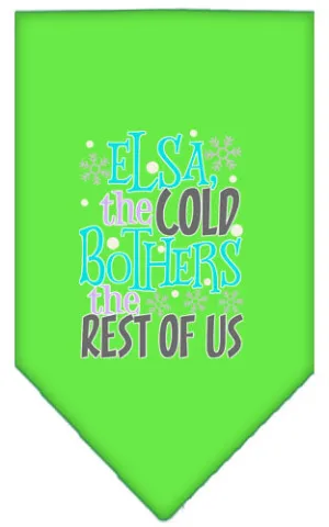 Elsa, The Cold Screen Print Bandana Lime Green Large