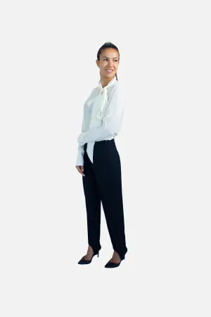 Foot Strap Wool Trousers Black