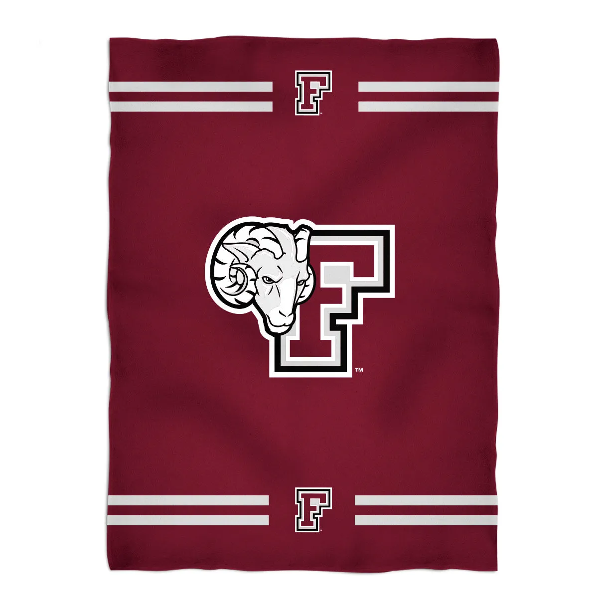 Fordham Rams Game Day Soft Premium Maroon Throw Blanket 40 x 58 Logo and Stripes by Vive La Fete