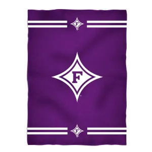 Furman Paladins Game Day Soft Premium Purple Throw Blanket 40 x 58 Logo and Stripes by Vive La Fete
