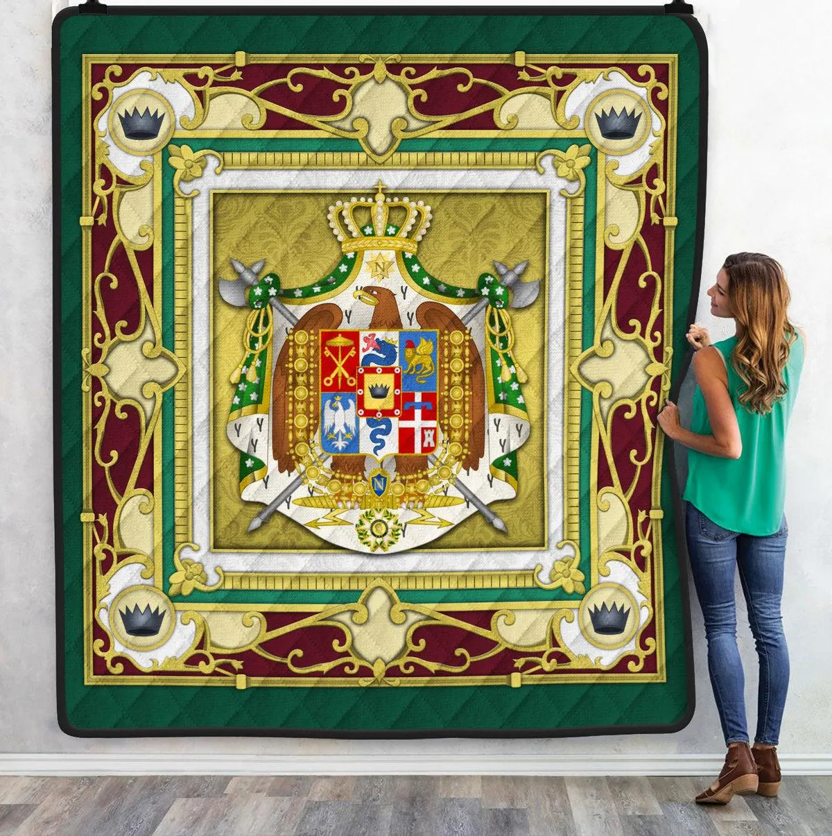 Gearhomie Blanket Kingdom of Italy (Napoleonic) Coat of Arms Quilt
