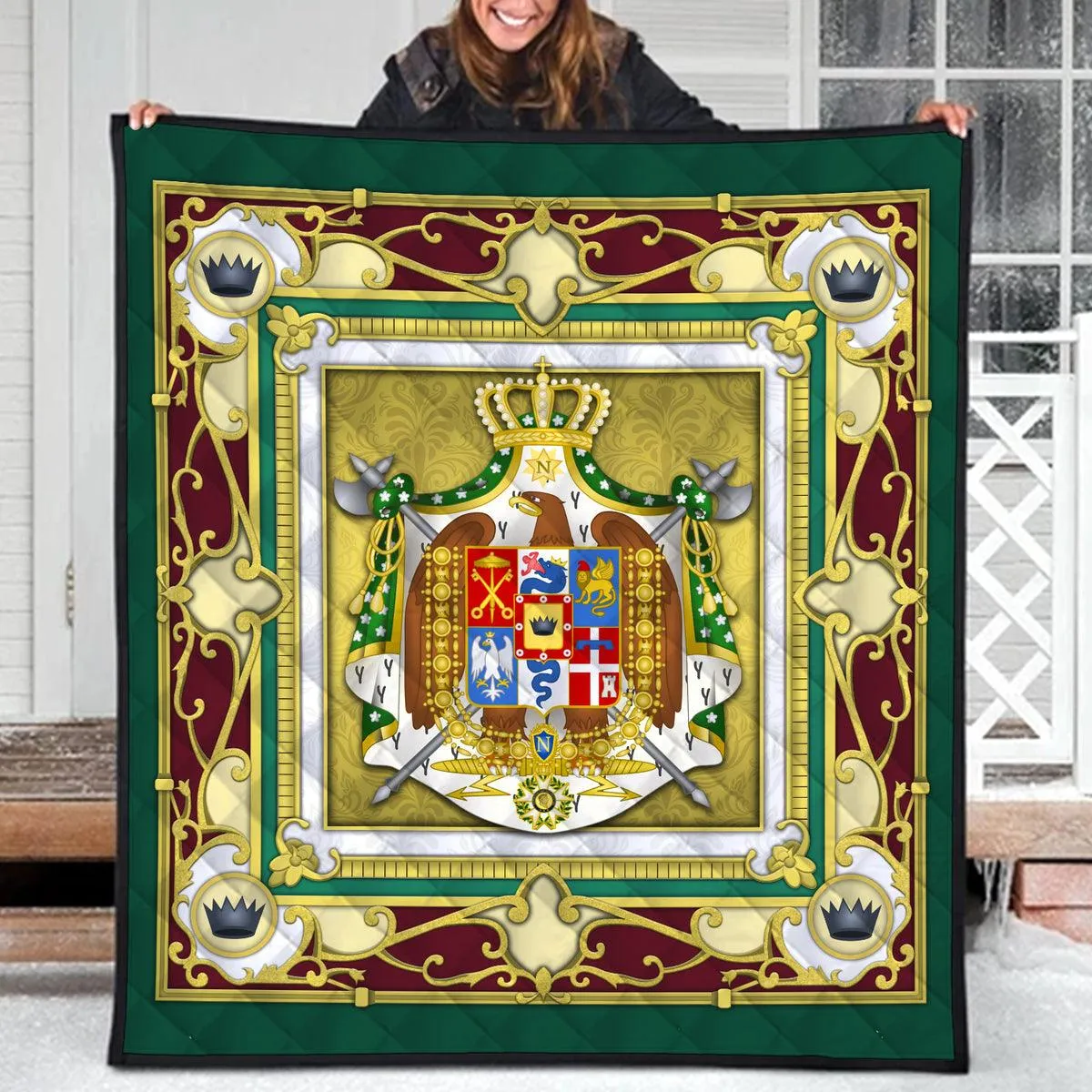 Gearhomie Blanket Kingdom of Italy (Napoleonic) Coat of Arms Quilt