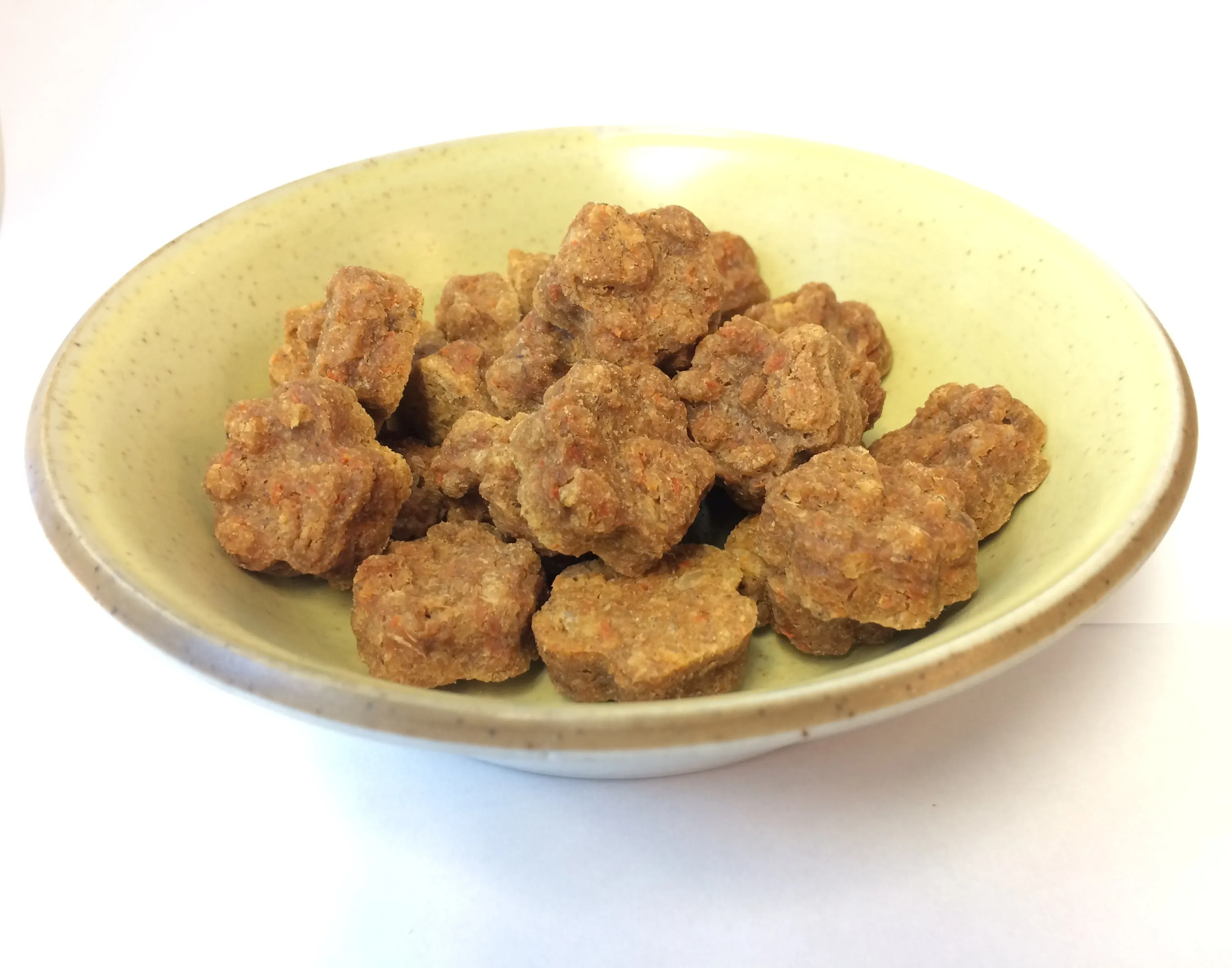 Gluten free dog treats with quinoa, salmon and carrots