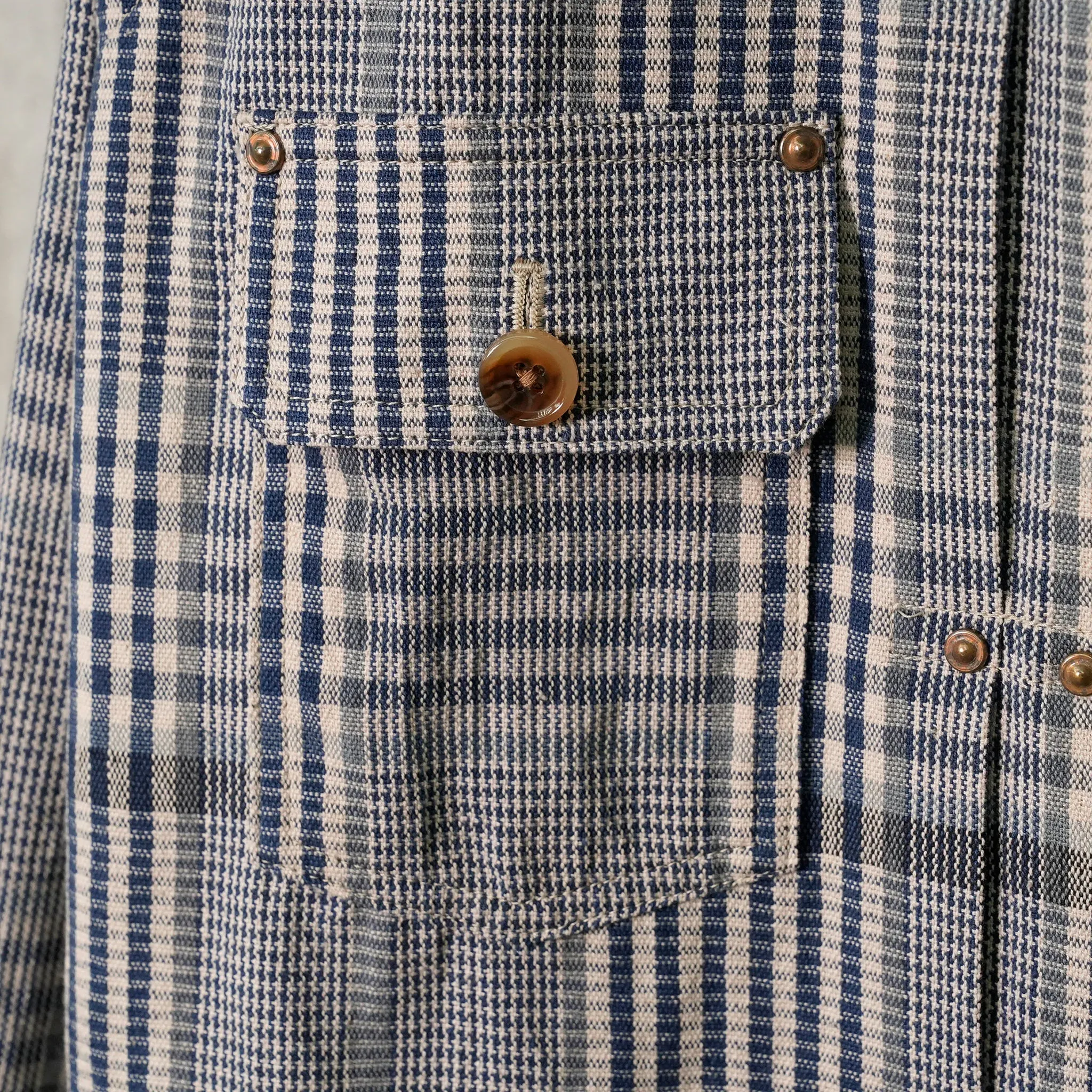 HAND EMBROIDERED DESIGN COTTON JACKET / BLUE