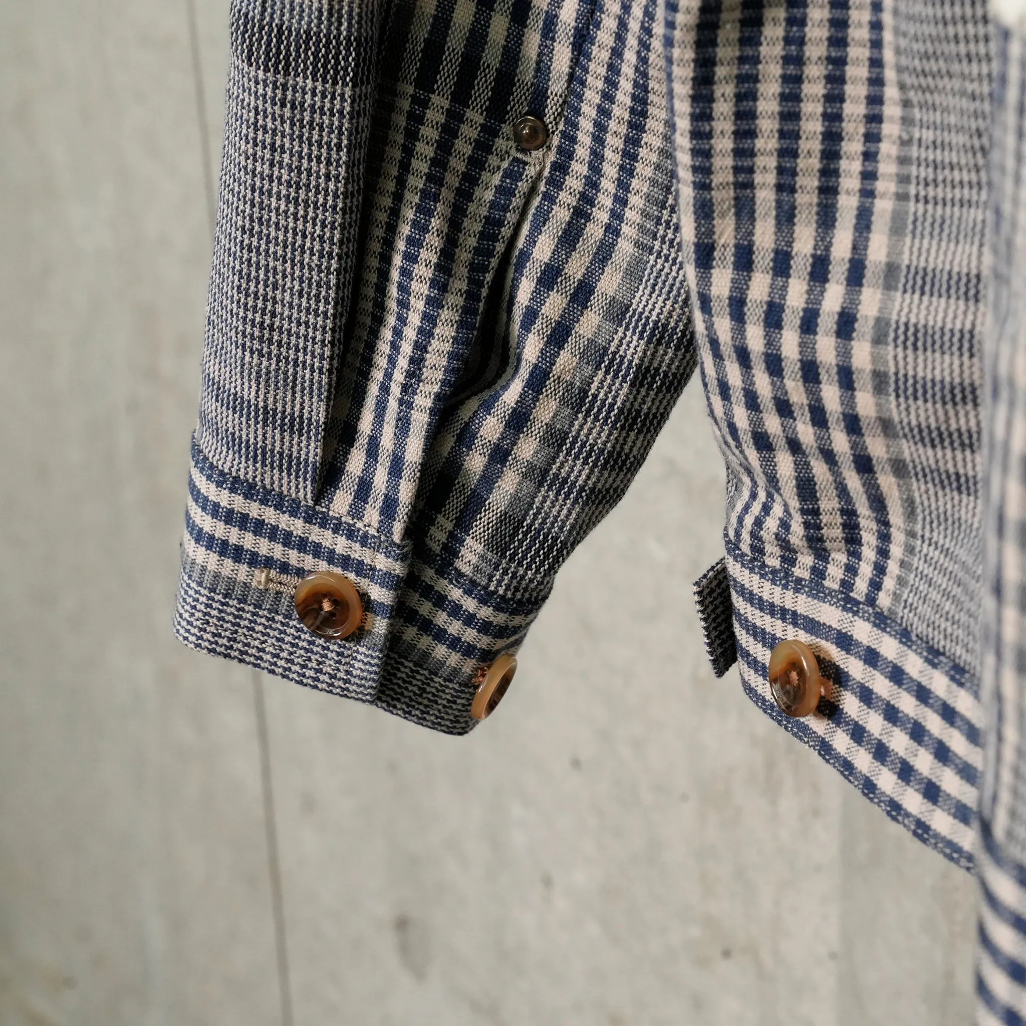 HAND EMBROIDERED DESIGN COTTON JACKET / BLUE