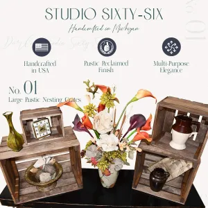 Handmade Rustic Nesting Wooden Crate Set – Farmhouse Display Boxes - Perfect for Country Wedding Décor!