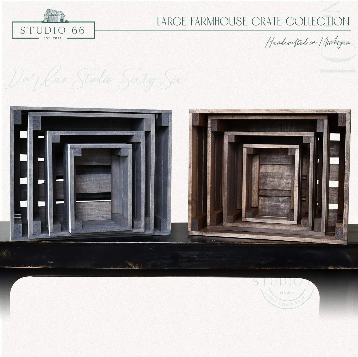 Handmade Rustic Nesting Wooden Crate Set – Farmhouse Display Boxes - Perfect for Country Wedding Décor!