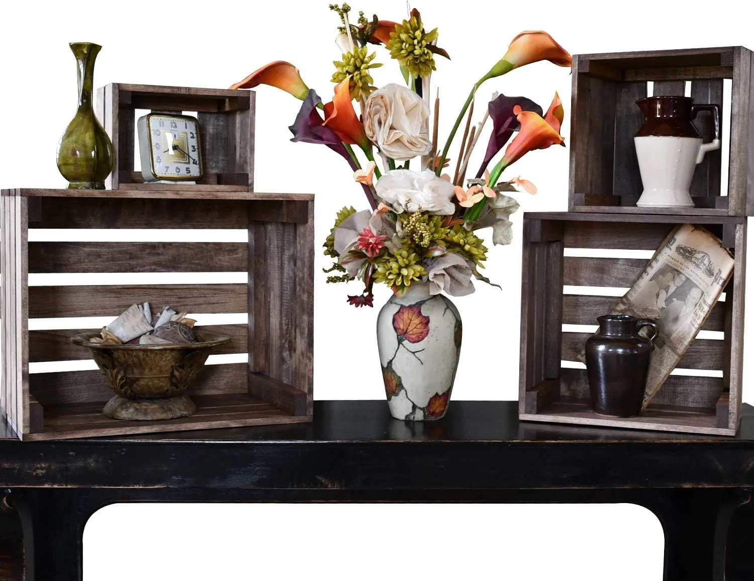 Handmade Rustic Nesting Wooden Crate Set – Farmhouse Display Boxes - Perfect for Country Wedding Décor!