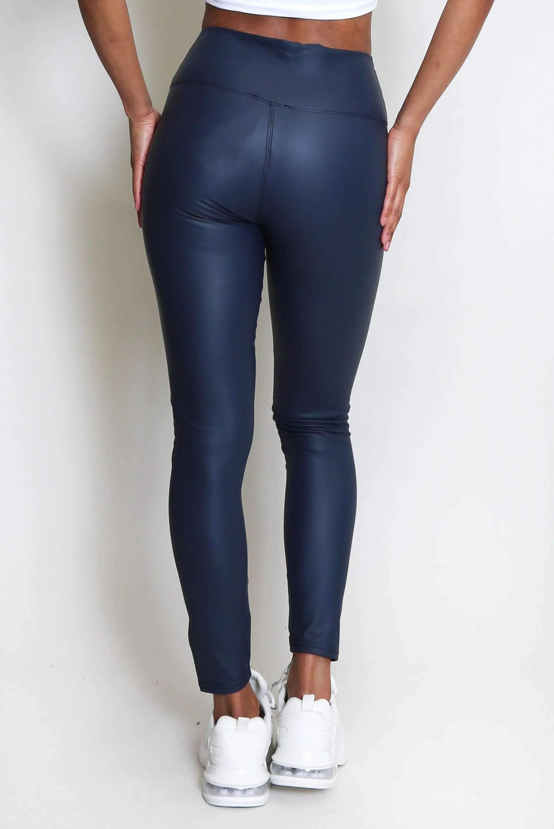 High Waist Sleek PU Matt Leggings - Livia