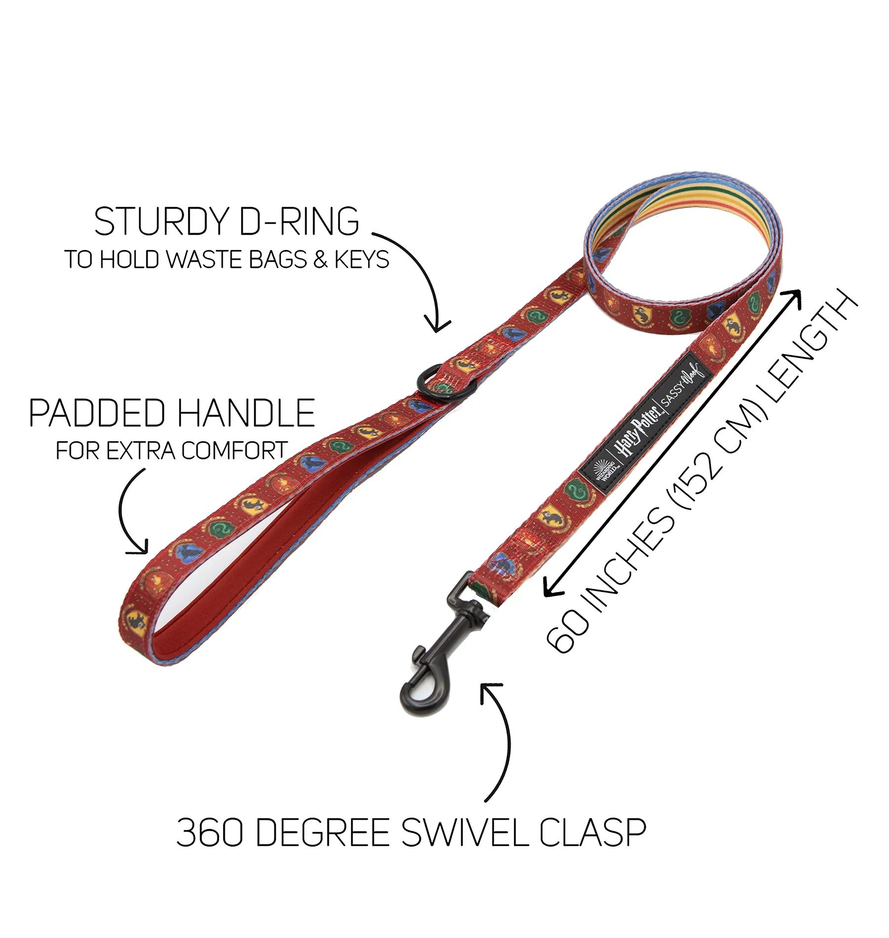 Hogwarts House Dog Leash - Sassy Woof
