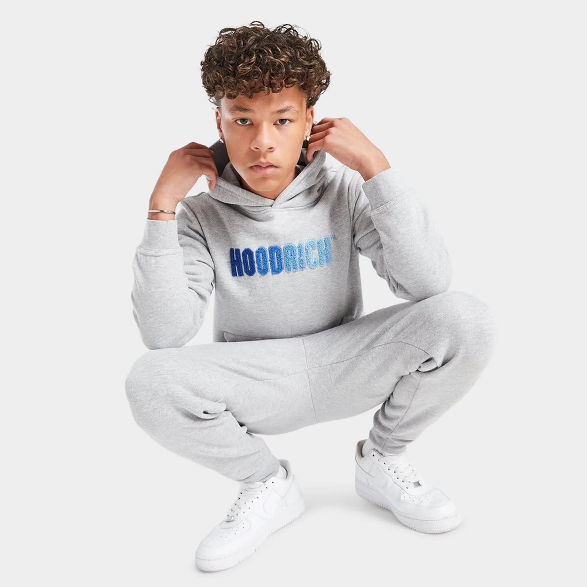 Hoodrich Junior Boys Tone V2 Joggers Heather Grey / Blues