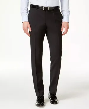 Hugo Boss Mens Sharp Slim Fit Flat Dress Pants Size 34 x 30 Black