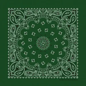Hunter Green Paisley Print Bandana