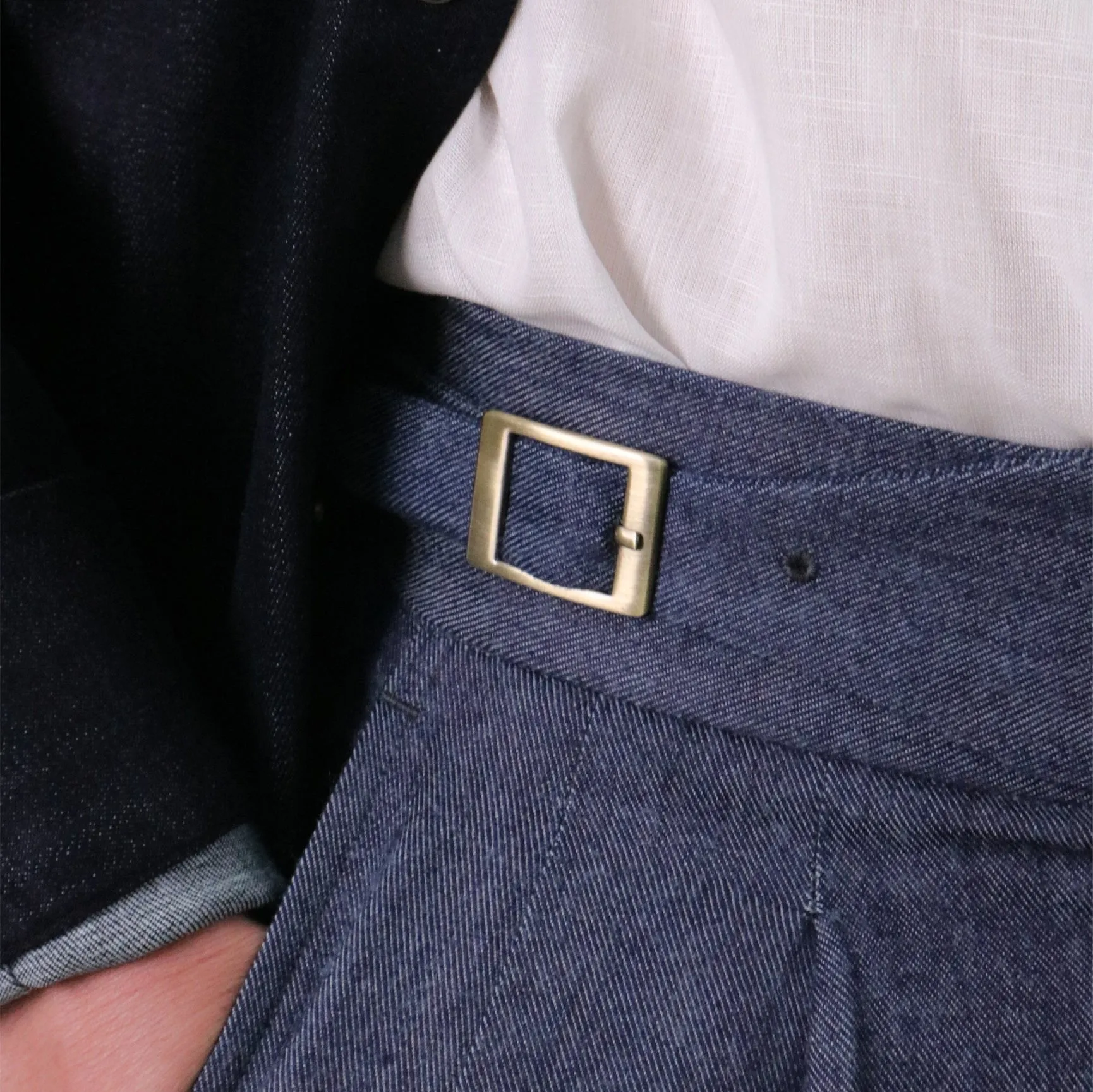 Indigo Double Gurkha Denim Trousers
