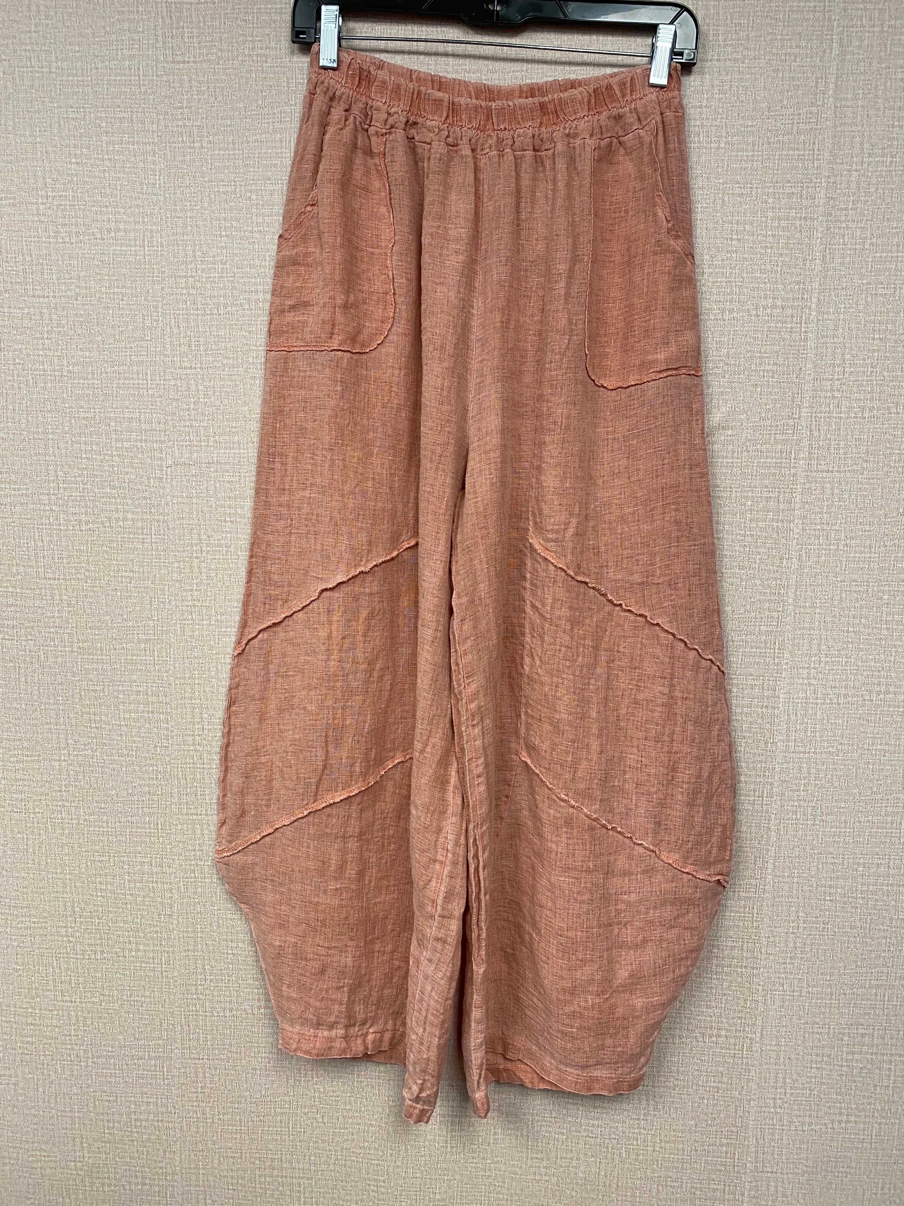 Italian, Barrel leg Linen Pants