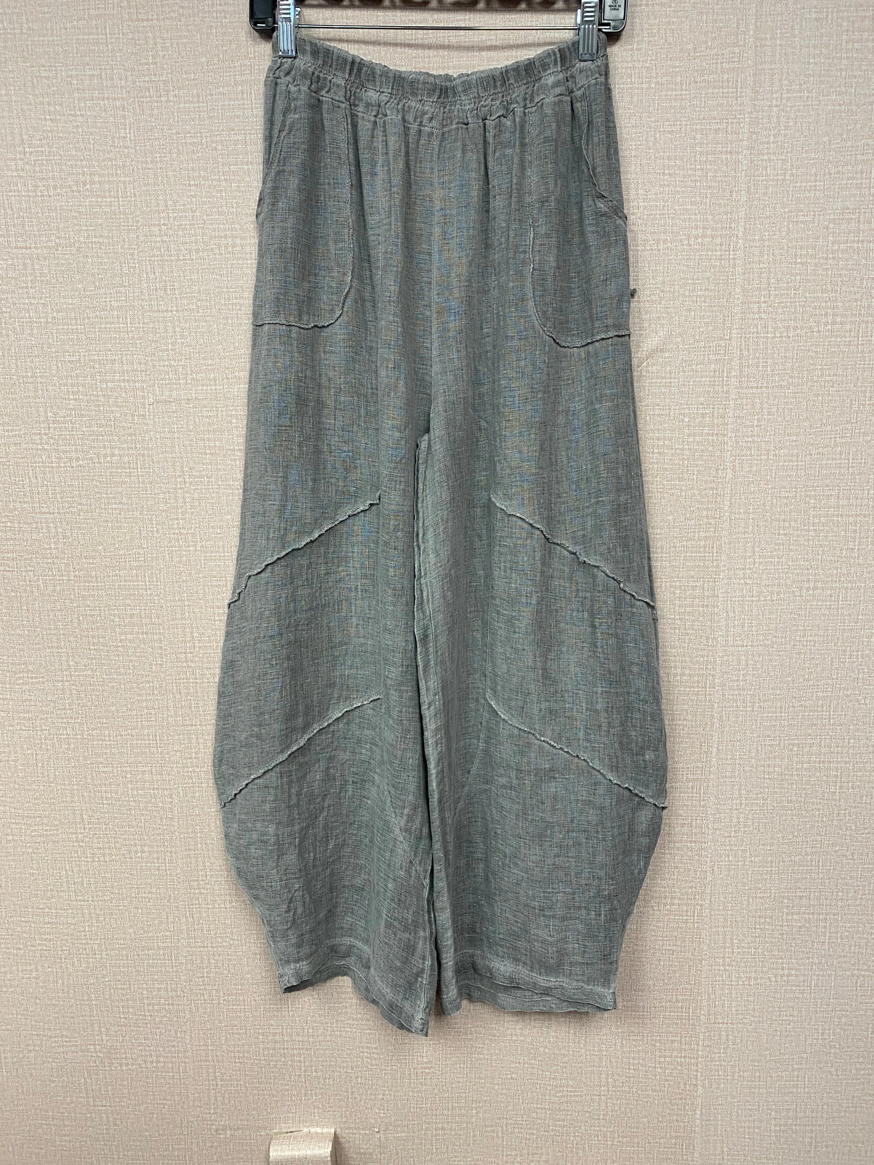 Italian, Barrel leg Linen Pants