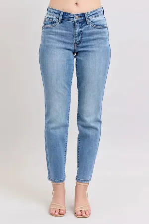 Judy Blue Mid Rise Vintage Wash Slim Fit Jeans - Medium Wash