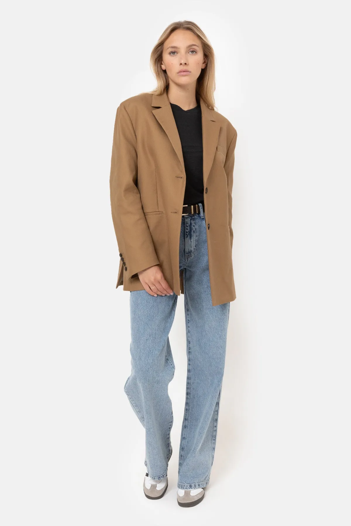 Julian Oversized Single Breasted Blazer | Camel