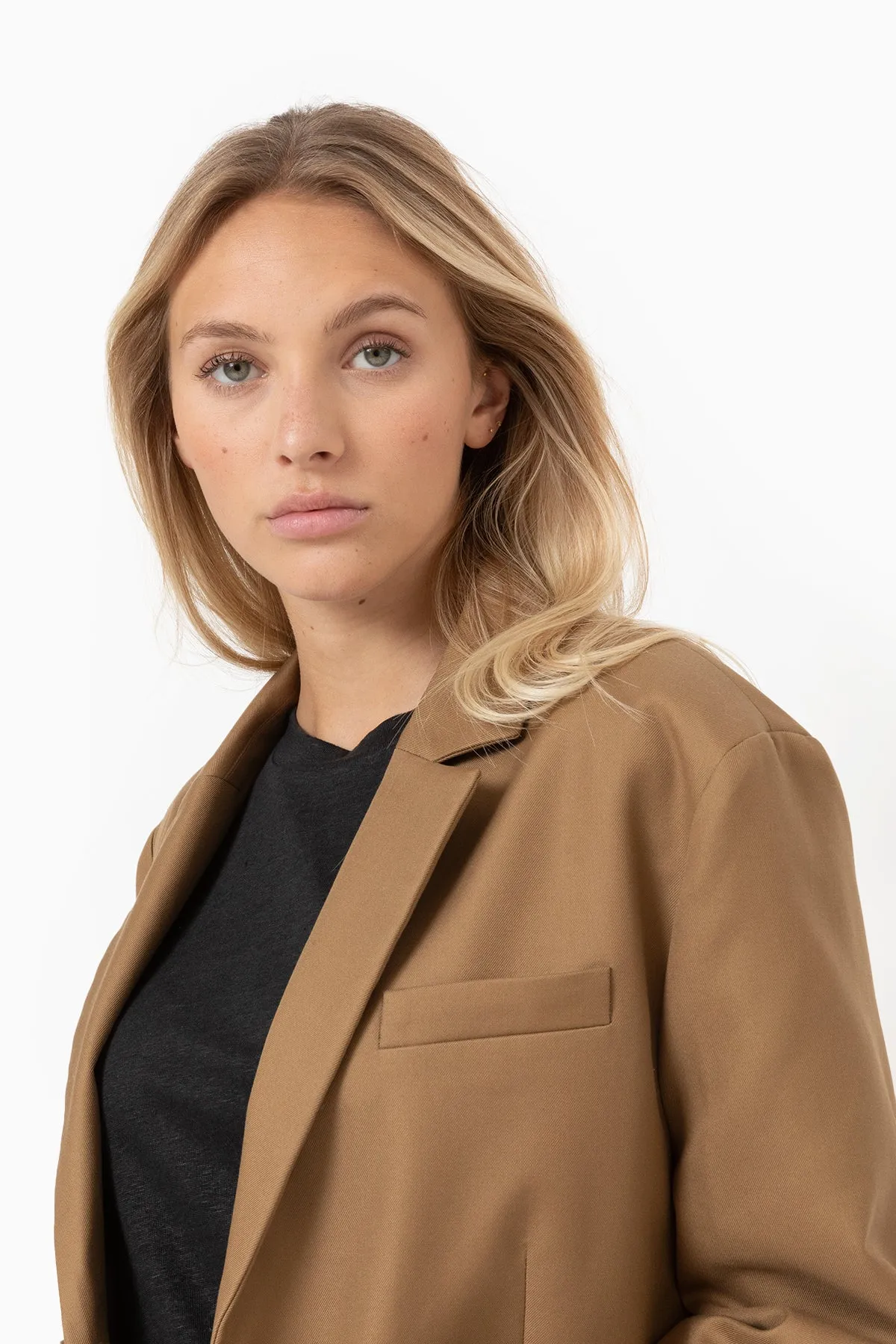 Julian Oversized Single Breasted Blazer | Camel