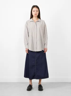 Kaarina Womens Striped Dolman Button-Down Shirt - Sand & White