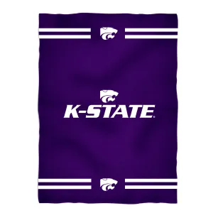Kansas State Wildcats KSU K-State Game Day Soft Premium Purple Throw Blanket 40 x 58 Logo and Stripes by Vive La Fete