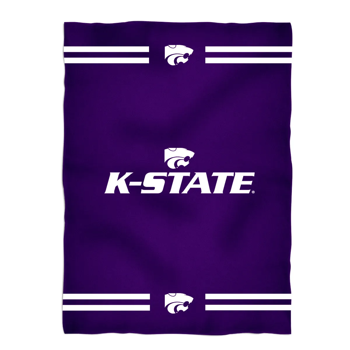 Kansas State Wildcats KSU K-State Game Day Soft Premium Purple Throw Blanket 40 x 58 Logo and Stripes by Vive La Fete