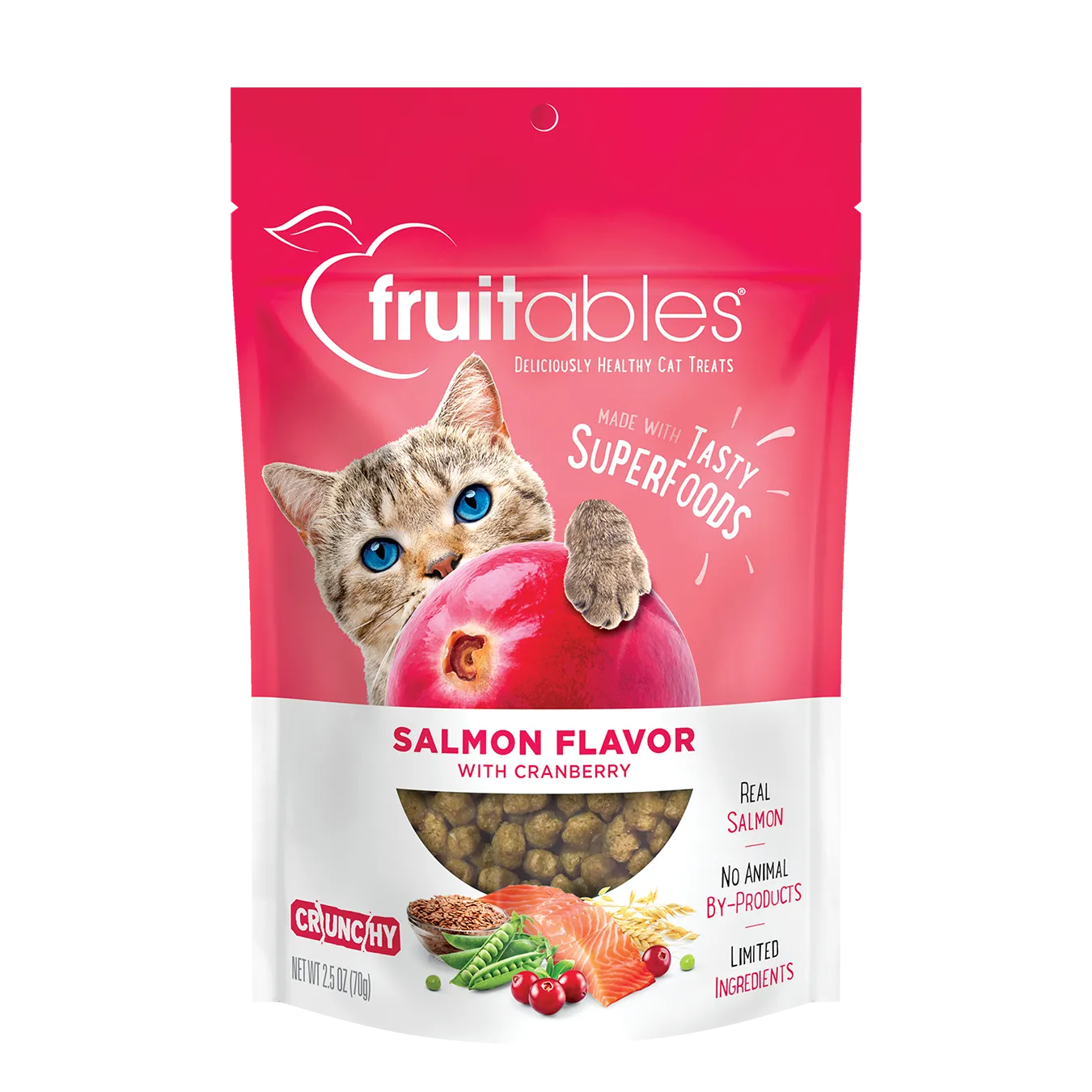 Limited Ingredient Crunchy Cat Treats - Salmon Flavor with Cranberry - 2.5oz