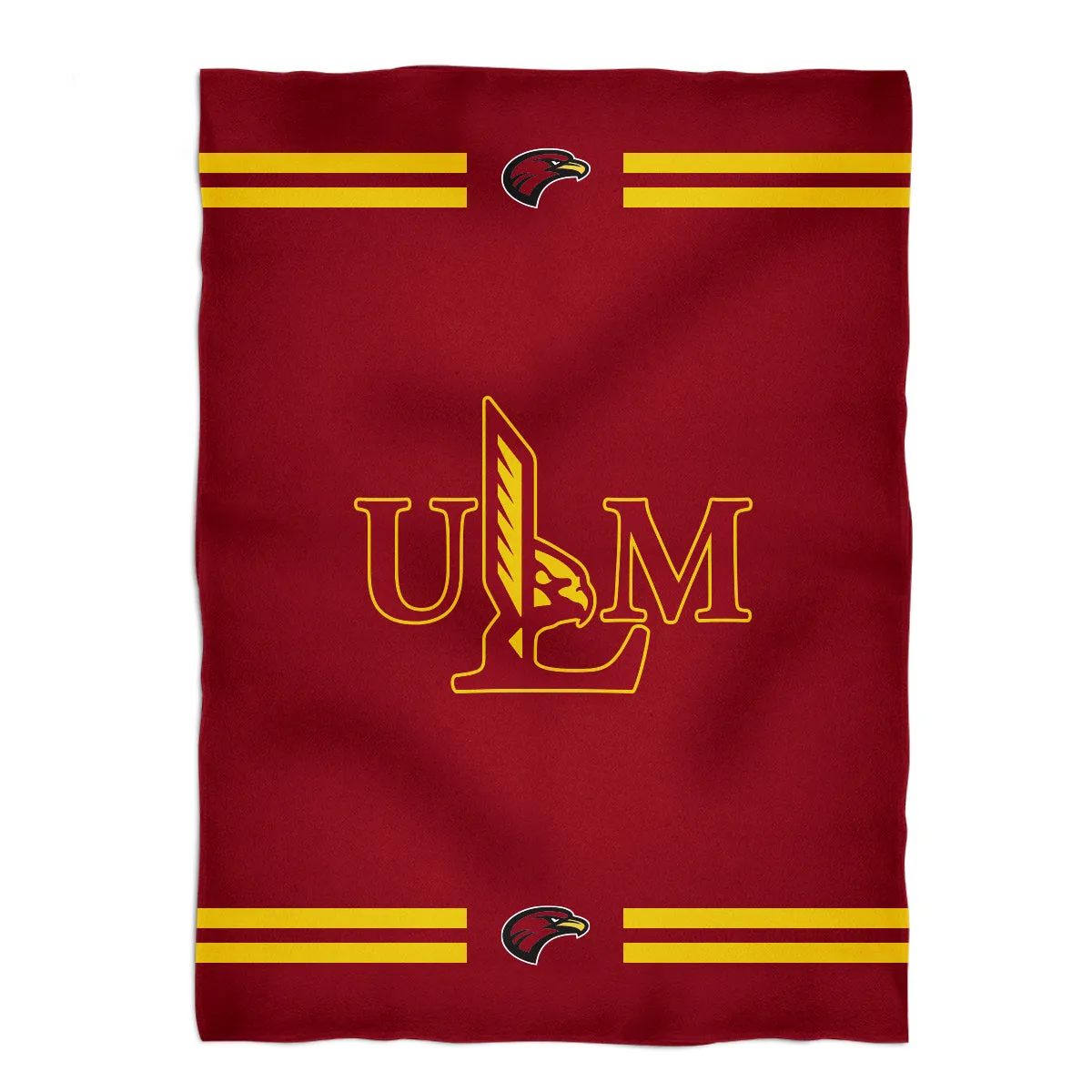 Louisiana Monroe Warhawks ULM Game Day Soft Premium Maroon Throw Blanket 40 x 58 Logo and Stripes by Vive La Fete