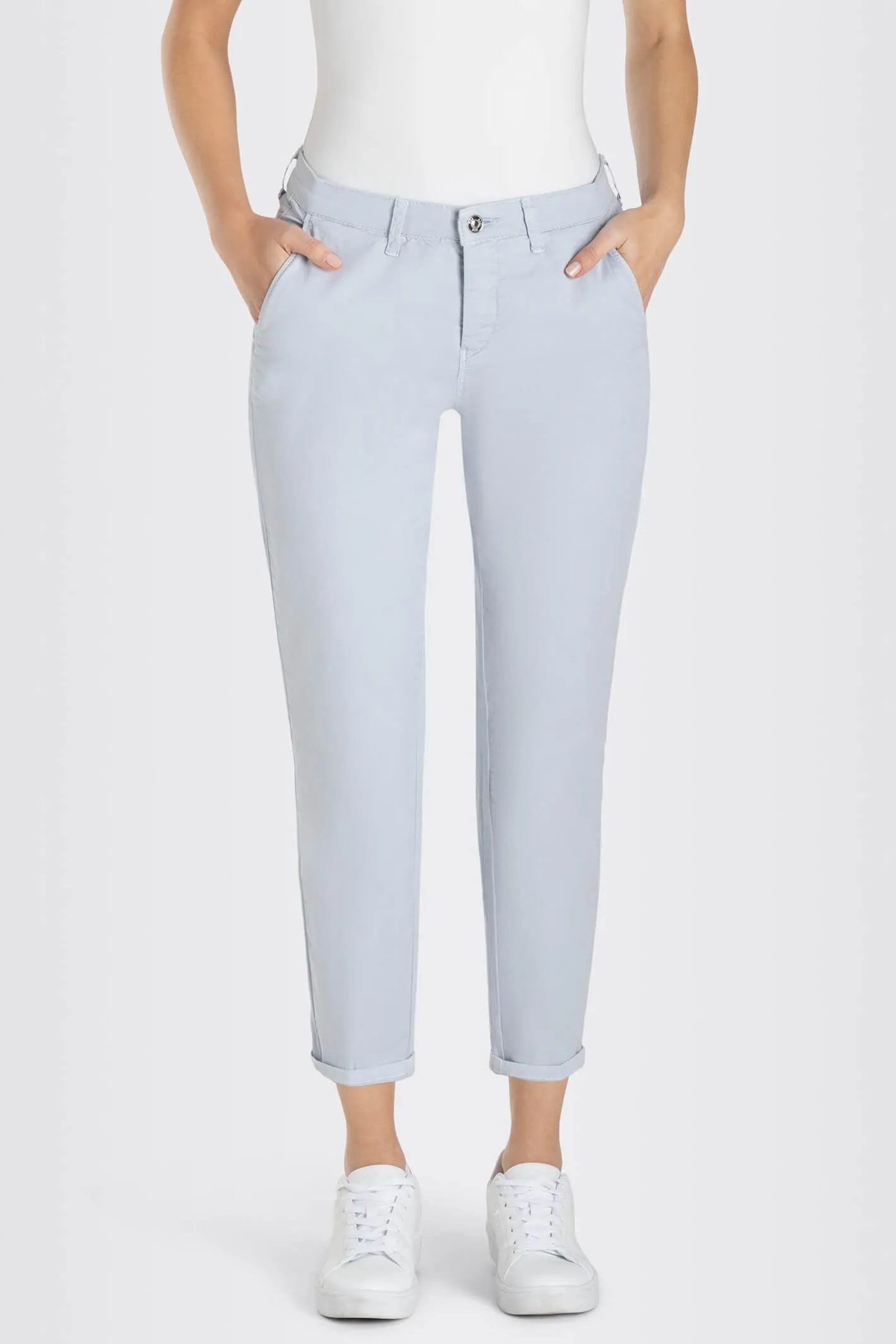 MAC 0434L 3075-00 131R Cool Blue Chino Turn Up Trousers