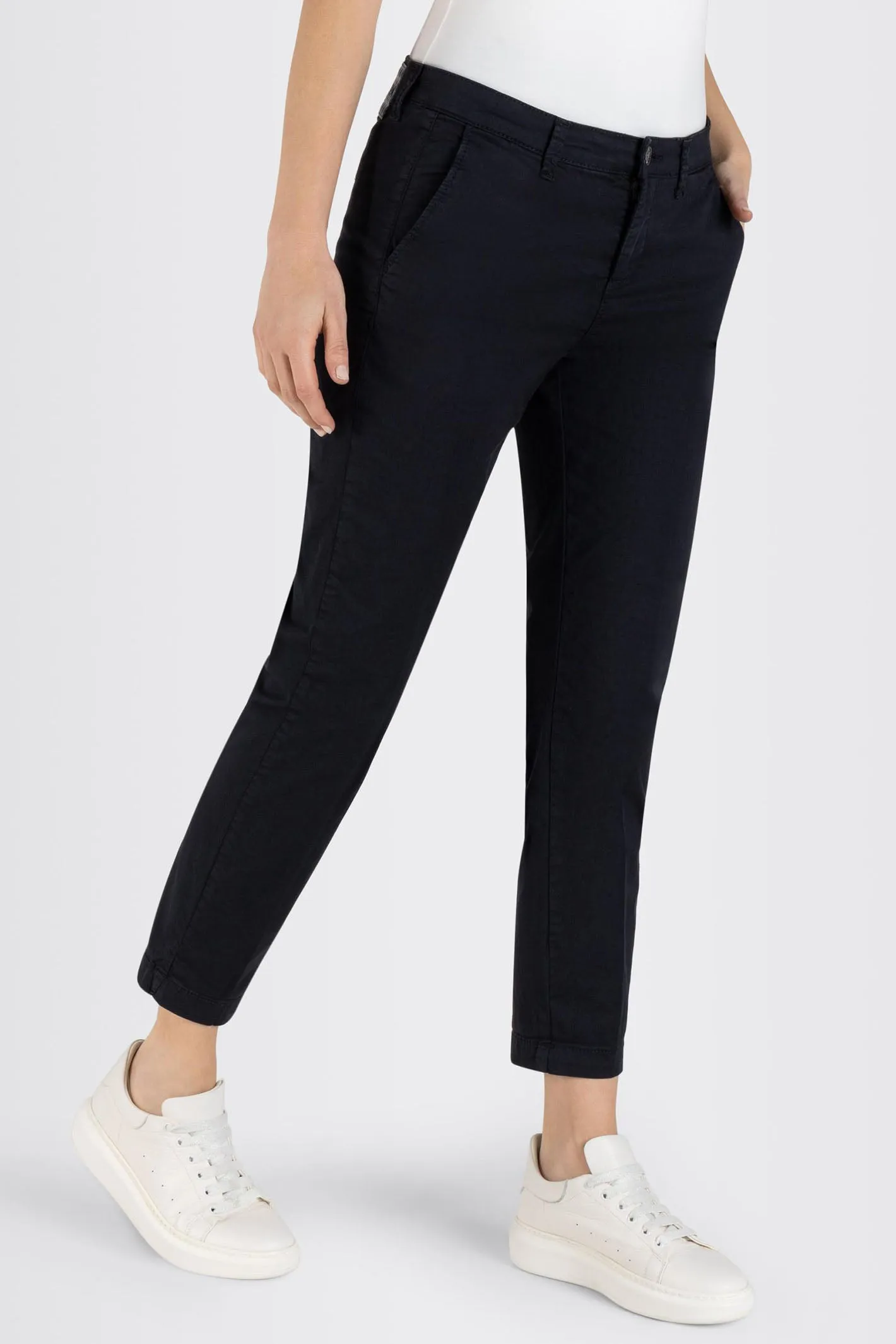 Mac 3075-00-0434L 198R Dark Blue Authentic Stretch Gabardine Turn Up Chino Trousers