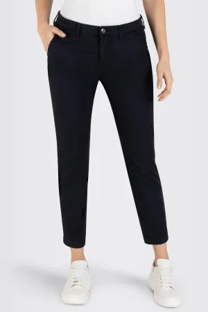 Mac 3075-00-0434L 198R Dark Blue Authentic Stretch Gabardine Turn Up Chino Trousers