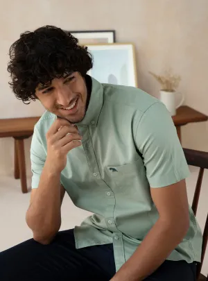 Mantle Green Oxford Half Shirt