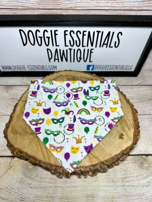 Mardi Gras Over the Collar Reversible Bandana