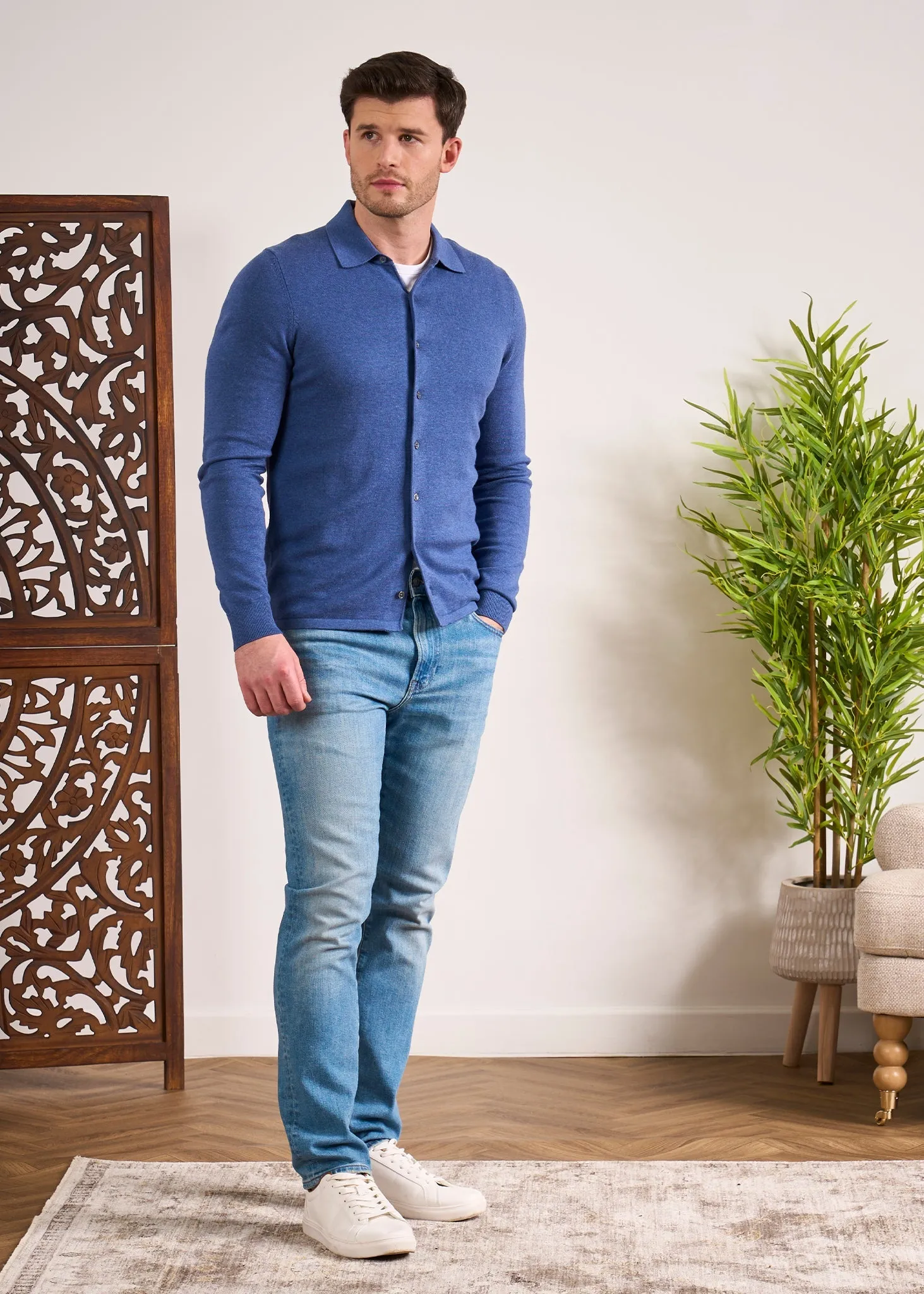 Medstead Men's Long Sleeve Shirt In Indigo