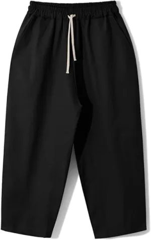 Men's Cotton Casual Baggy Pants Loose Fit Elastic Waist  448813