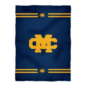 Mississippi College Choctaws Game Day Soft Premium Blue Throw Blanket 40 x 58 Logo and Stripes by Vive La Fete
