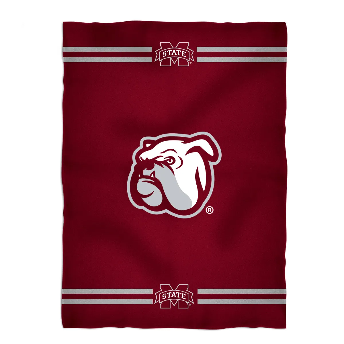 Mississippi State Bulldogs Game Day Soft Premium Maroon Throw Blanket 40 x 58 Logo and Stripes by Vive La Fete