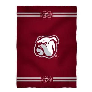 Mississippi State Bulldogs Game Day Soft Premium Maroon Throw Blanket 40 x 58 Logo and Stripes by Vive La Fete