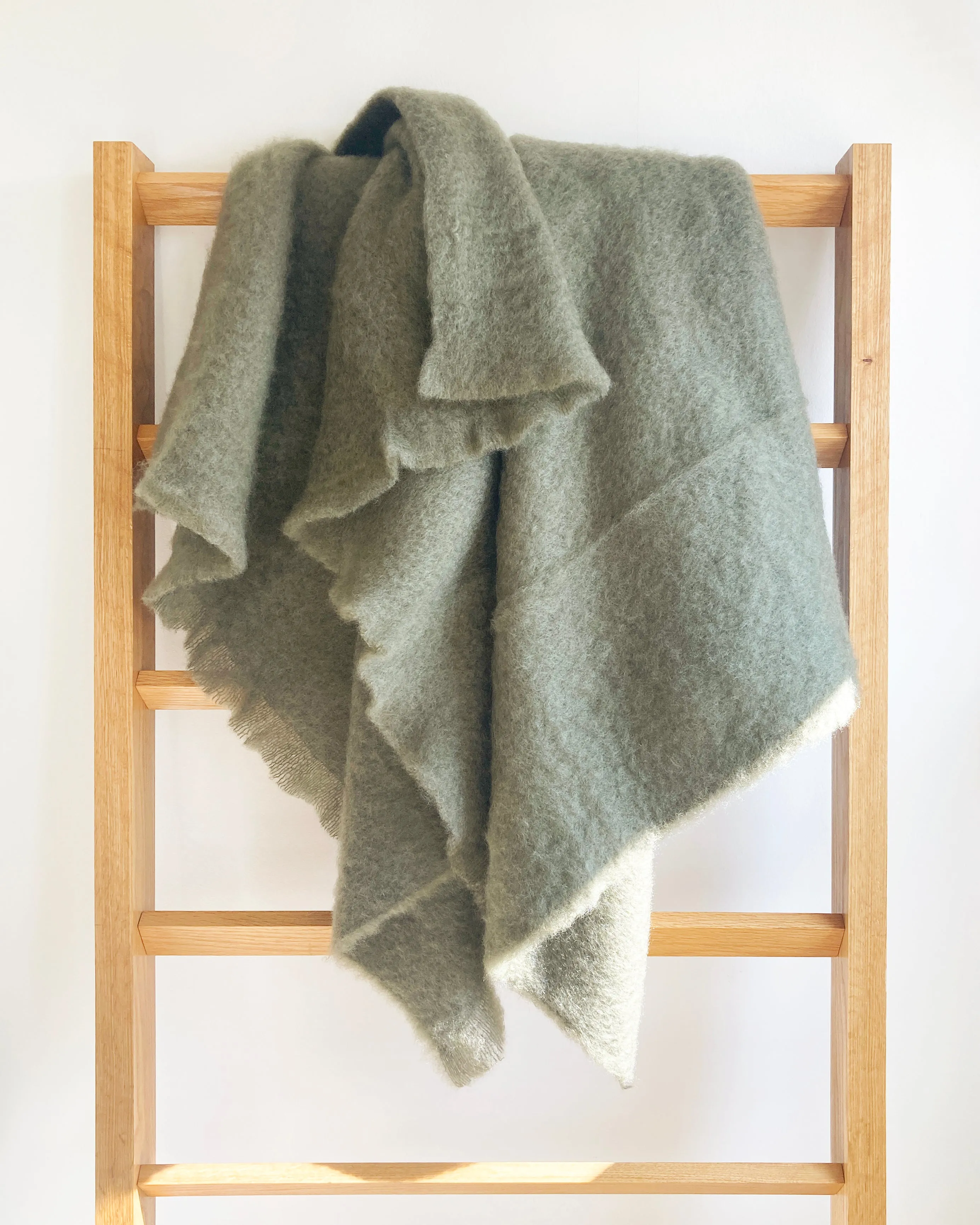 Moss Mohair Blanket Throw