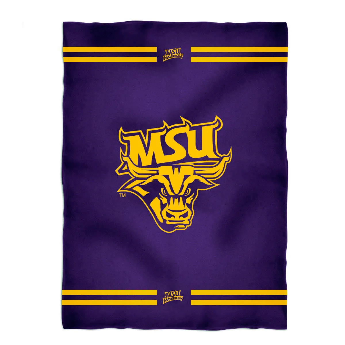 MSU Mavericks Game Day Soft Premium Purple Throw Blanket 40 x 58 Logo and Stripes by Vive La Fete