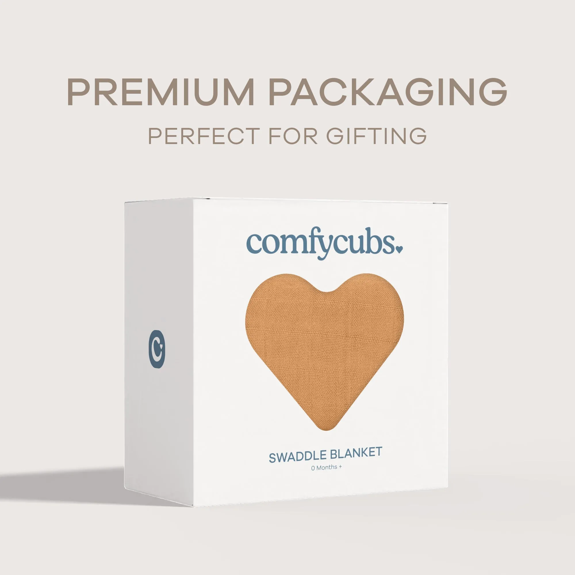 Muslin Swaddle Blanket, 1 Pack by Comfy Cubs - Caramel