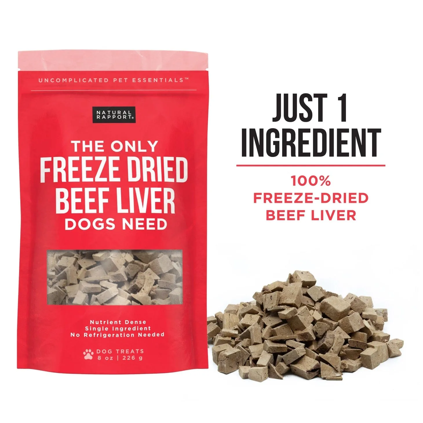 Natural Rapport Freeze Dried Beef Liver Treats | Freeze Dried Healthy Treats Food Topper