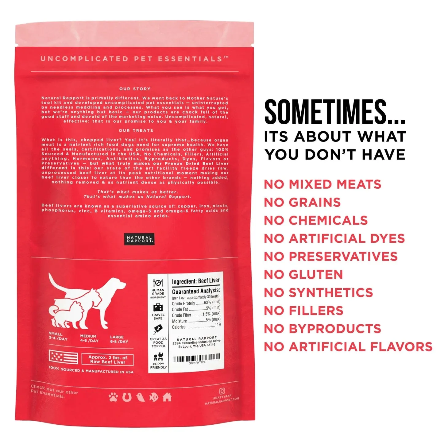 Natural Rapport Freeze Dried Beef Liver Treats | Freeze Dried Healthy Treats Food Topper