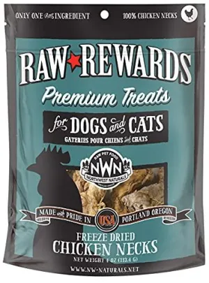 Northwest Naturals Freeze Dried Raw Chicken Neck Freeze-Dried Cat and Dog Treats - 10 count Bag