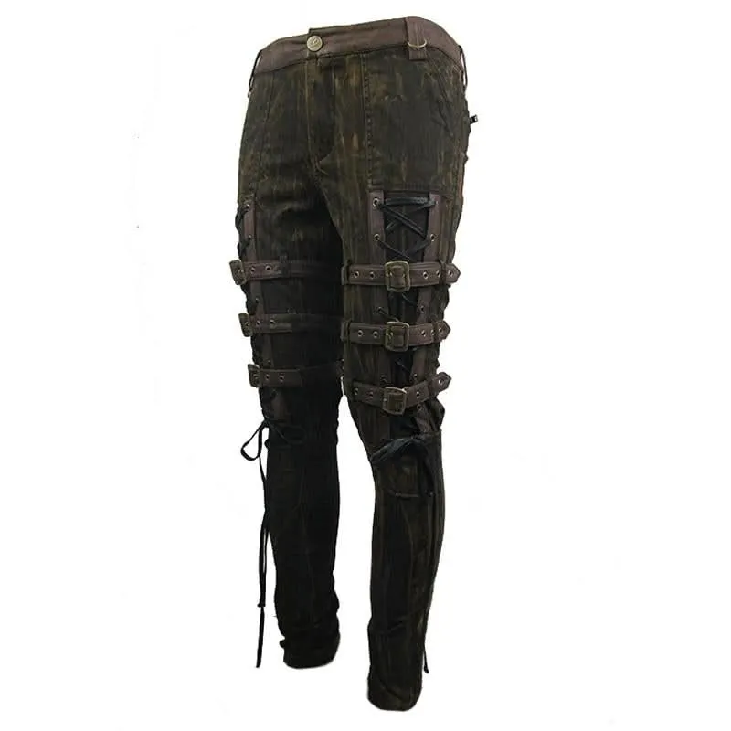 'Outlaw' Steampunk Trousers with  Lace Up Style