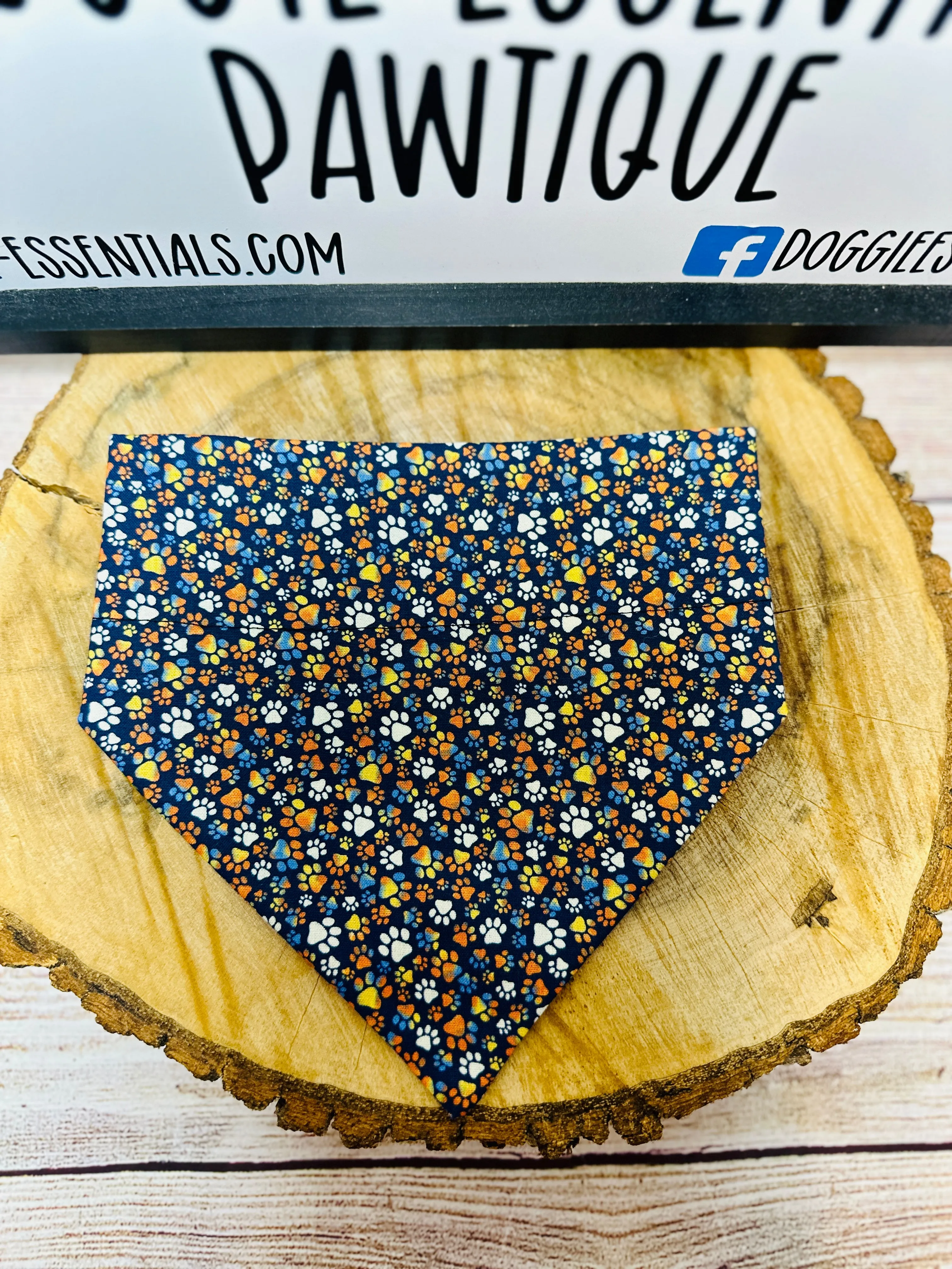 Paw Prints Over the Collar Bandana