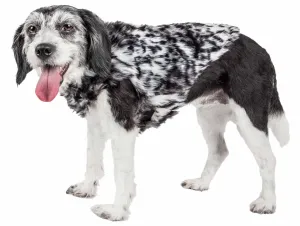 Pet Life ® Luxe 'Paw Dropping' Designer Gray-Scale Tiger Pattern Mink Fur Dog Coat Jacket