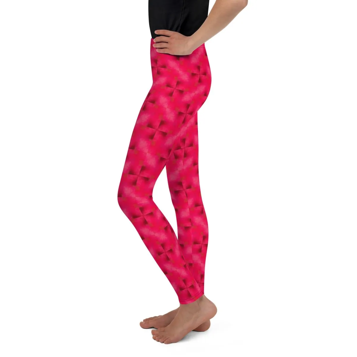 Pink Gradient Youth Leggings 8-20 UV Protection with Four-Way Stretch