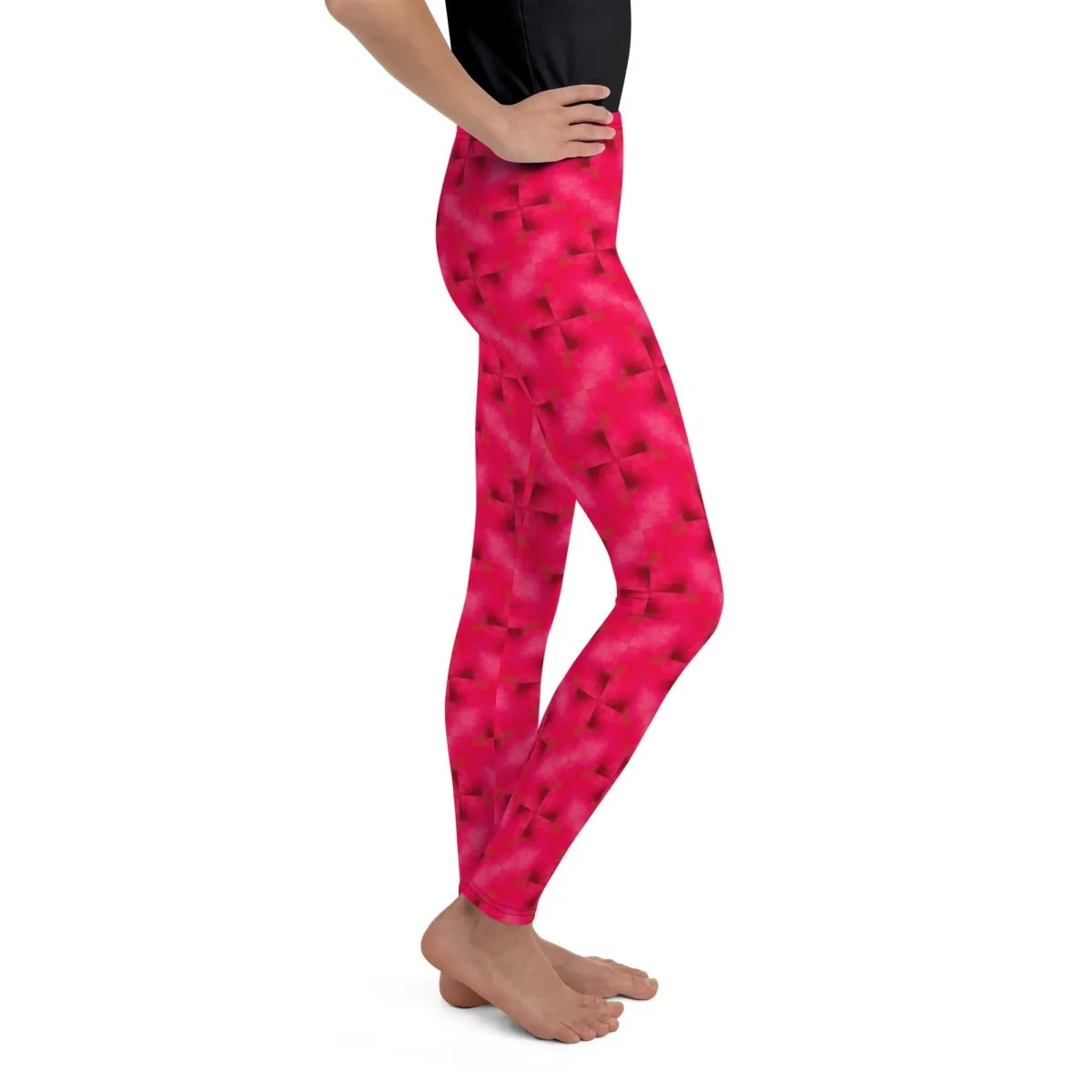 Pink Gradient Youth Leggings 8-20 UV Protection with Four-Way Stretch