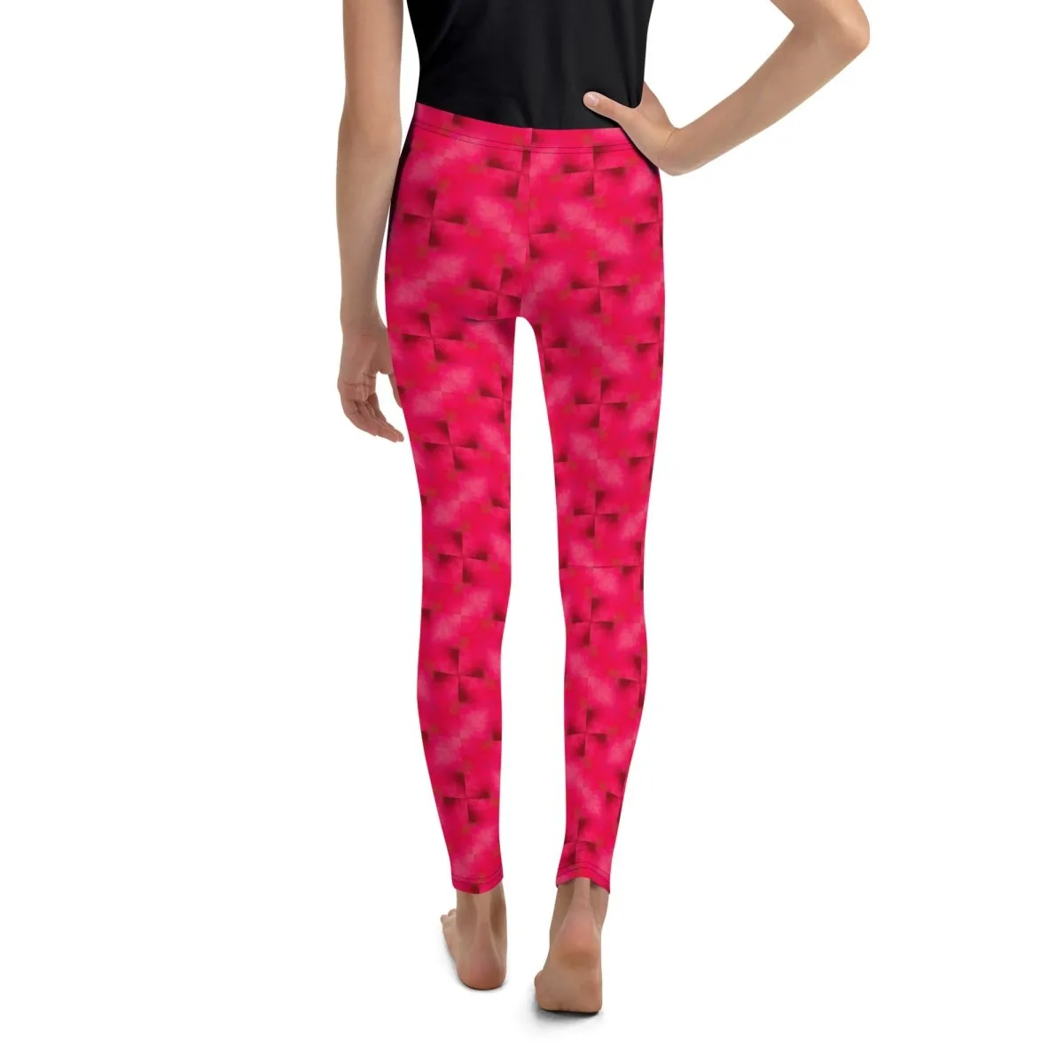 Pink Gradient Youth Leggings 8-20 UV Protection with Four-Way Stretch